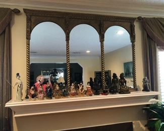 vintage over mantel gilded mirror $200
