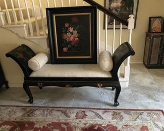 black hand painted bench excellent $220.00