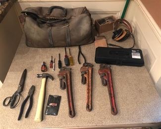 rigid wrenches tools. ww1 pilot glasses +