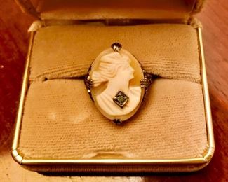 Antique Sterling Cameo Ring