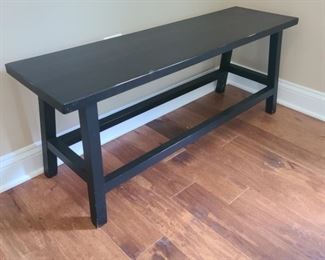 Painted black bench..45.4" wide x 13" deep x 18" high
