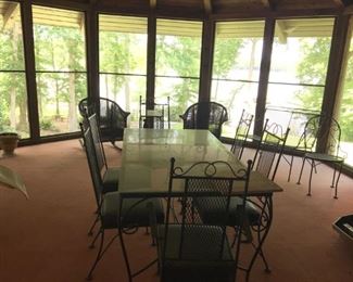 Wrought Iron/Glass Outdoor table and chairs