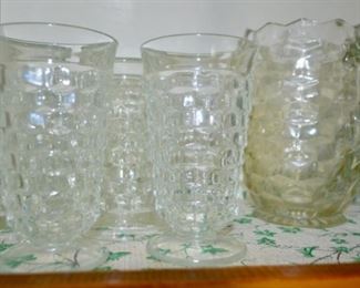 Fostoria American ??? cubist glasses & pitcher