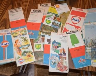 Vintage road maps - Gulf Oil, BP, American Oil, Shell Oil, etc.