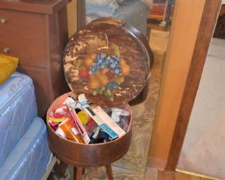 paint decorated sewing stand