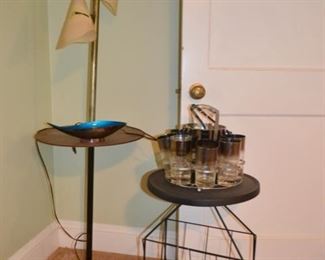 Mid-century pole table lamp (as is)