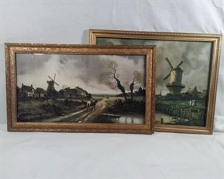 Antique pictures, windmill feathers