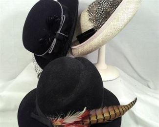 Vintage hats featuring feathers