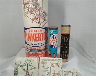 Vintage tinkertoy and Pixie stix