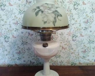 Milk Glass Oil Lamp