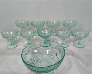 vintage green sherbert bowls