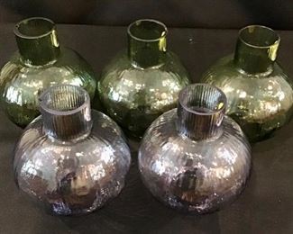 Set of 5 Glass Globes