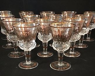 Vintage Claret Glasses set of 14