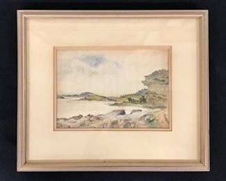 9 1/2” x 9 1/2” Original Watercolor by Scottish born John Hope MacNiven 1873-1981