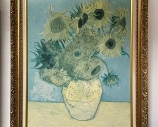 27 1/2” x 33 1/2”Van Gogh’s Reproduction of Sunflowers 1888 