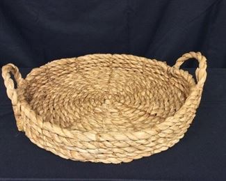 Handled Basket Tray, 20" diameter, 3 1/4" depth. 