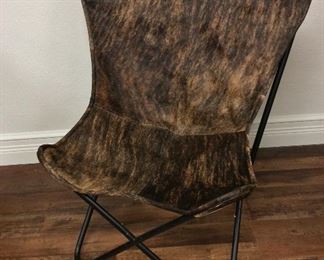 Aluminum Framed Hide Cover Chair, 28" W x 36" H.
