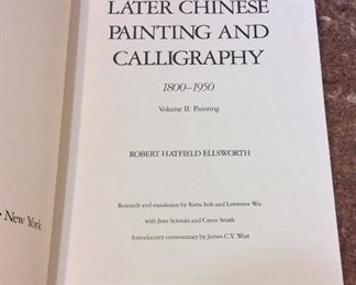 Later Chinese Painting and Calligraphy 1800-1950 in 3 Volumes, Robert Hatfield Ellsworth, Volume I: Text, Volume II Painting, Volume III: Calligraphy, Random House, 1987, First Edition. ISBN 0394554639.