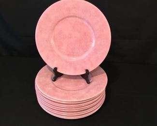 Set of 11 Christofle “Pink Marble” service Plates 