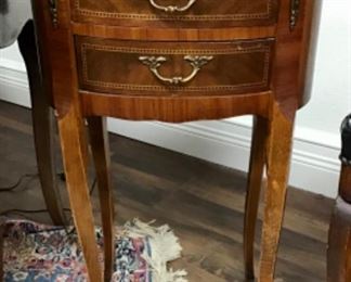 Oval French Marquetry side Table 