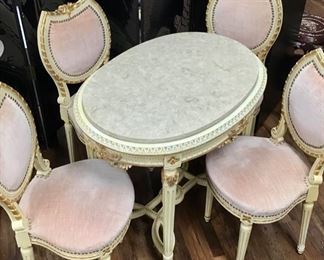 Antique French Table and Chairs 