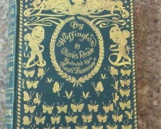 Peg Woffington by Charles Reade, Introduction by Austin Dobson, Illustrated by Hugh Thompson. George Allen, 1899. Decorative Cover and Spine, Gilt Edges.  