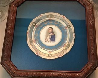 Pair of Antique French Porcelain Plates of Napoleon Josephine 