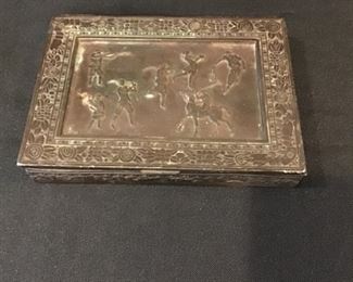 Antique Trinket Box Wooden Inlay