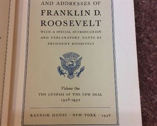The Public Papers and Addresses of Franklin D. Roosevelt with a special introduction and explanatory notes by President Roosevelt, Volume One - The Genesis of The New Deal: 1928- 1932, Random House, 1938.