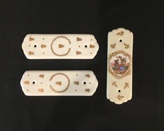 Antique Porcelain Push Plates - Signed  