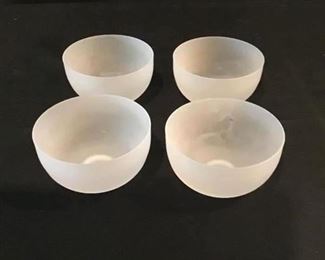 Set of 4 Small Crystal Frosted Bowls
