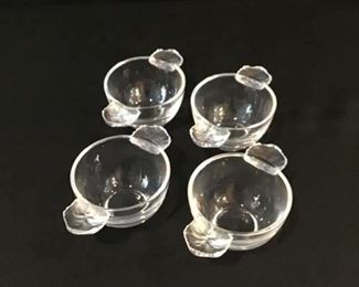 Set of 4 Lalique “Hanfleuer” Finger Bowls