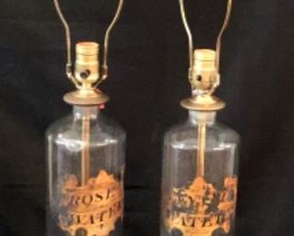 Pair of 28” Antique Apothe Carry Jar for Rose Water Lamps