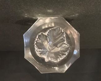 Lalique Maple Leaf Paperweight 