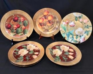 8 Hand Painted and signed 12” French Plates 