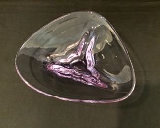 Glass Dish, 12" W.