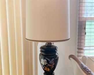 Lot #830 - $150 - Antique English 19th Century Bristol Table Lamp (33.5" H) 