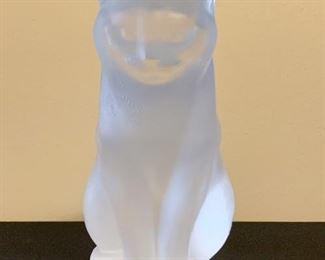 Lot #853 - $250 - Lalique Frosted Crystal Sitting Cat Figure