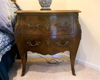 Lot #894 - $800 for Pair - Pair of Vintage French End Tables / Nightstands (each is 29" L x 16" W x 31" H)