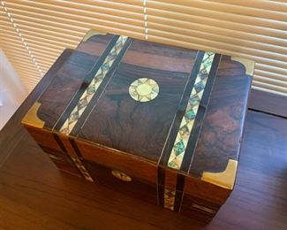 Lot #896 - $250 - Antique 19th Century Inlaid English Writing Box 