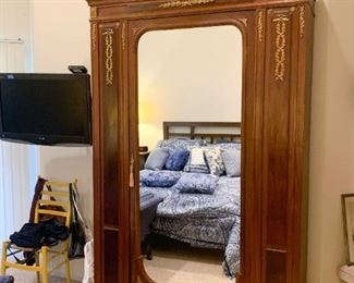 Lot #899 - $2,000 - Antique Late 19th Century French Armoire (53.5" L x 15.5"W x 96" H), no nails or screws were used in this piece