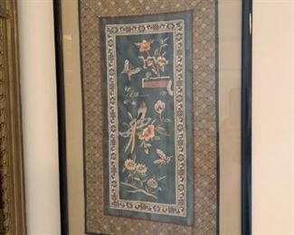 Lot #910 - $45 - Framed Chinese Embroidery Panel