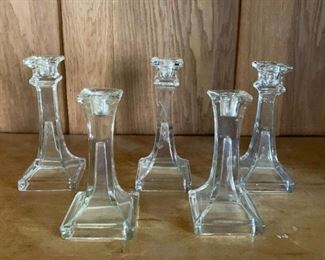 Glass Candlesticks - NOT Available for Online Purchase.  You must purchase at the sale.
