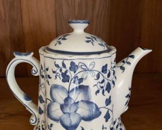 Blue & White Porcelain Teapot - NOT Available for Online Purchase.  You must purchase at the sale.