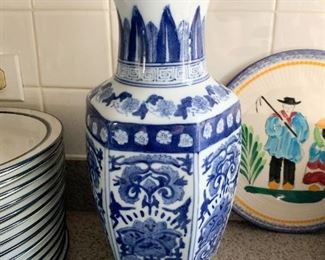 Blue & White Porcelain Vase - NOT Available for Online Purchase.  You must purchase at the sale.