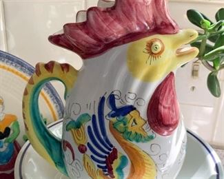 Deruta Rooster Pitcher - NOT Available for Online Purchase.  You must purchase at the sale.