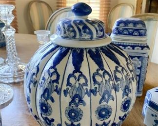 Blue & White Porcelain Jar - NOT Available for Online Purchase.  You must purchase at the sale.