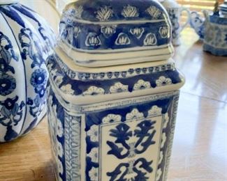 Blue & White Porcelain Jar - NOT Available for Online Purchase.  You must purchase at the sale.