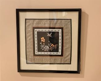 Framed Chinese Embroidery - NOT Available for Online Purchase.  You must purchase at the sale.