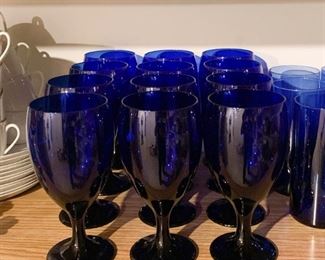 Cobalt Blue Wine Glasses / Stemware - NOT Available for Online Purchase.  You must purchase at the sale.